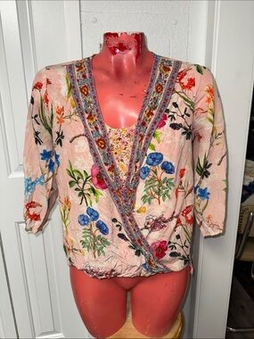 Tolani silk blouse top shirt